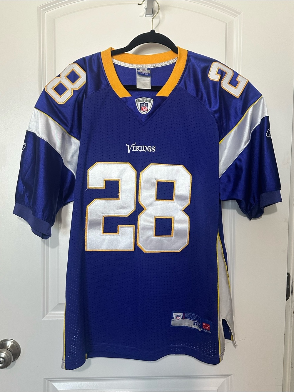 NFL Minnesota Vikings Purple and White #28 Peterson Football Jersey